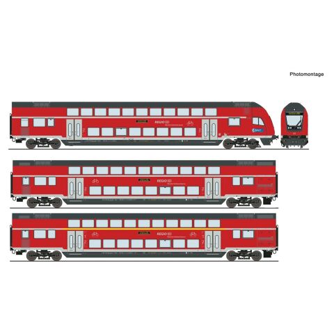 Roco 3-teiliges Set Doppeldeckerwagen DB AG VI, digital - 6210144