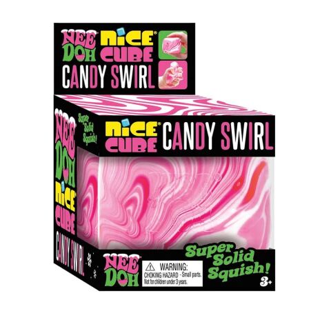 Schylling NeeDoh Squeeze Cube Nice Cube Candy Swirl