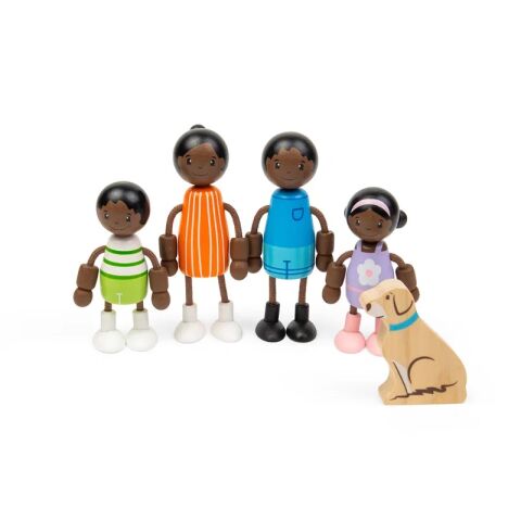 Tidlo Holzpuppen für das Haus Afrikanische Familie