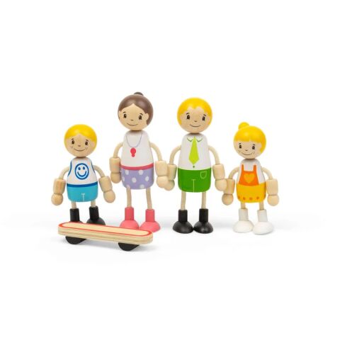 Tidlo Puppenhaus aus Holz europäische Familie
