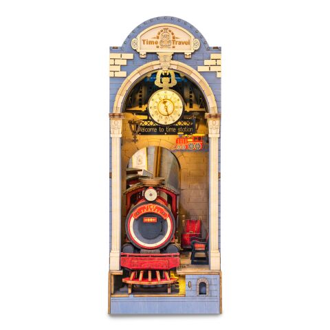 RoboTime 3D-Puzzle Buchstütze Miniaturhaus Magischer Bahnhof