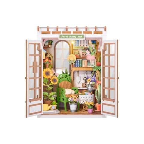 RoboTime 3D Holzbausatz Buchstütze Geheime Blumenecke