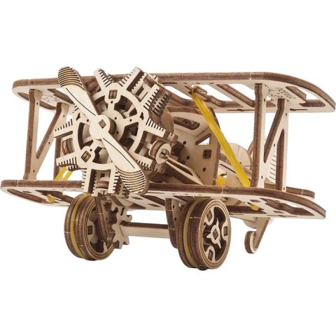 Ugears 3D mechanisches Holzpuzzle Mini-Doppeldecker