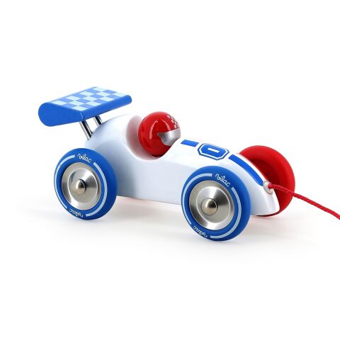 Vilac Dragster weiß mit blauem Flügel