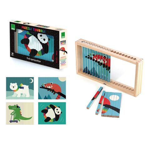Vilac 4D-Holzpuzzle Tieren