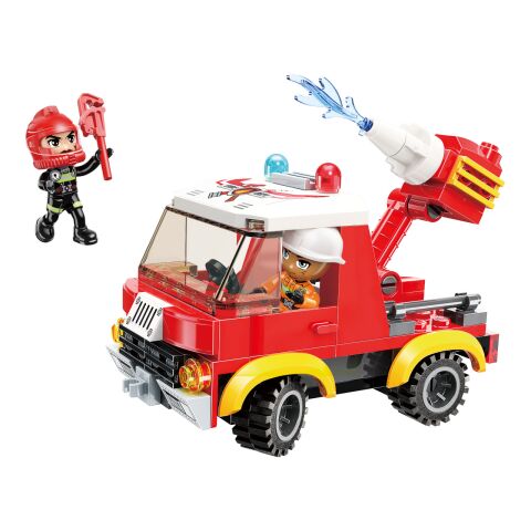 Qman Mine City Fire Line W12011-1 Leichter Feuerwehrwagen
