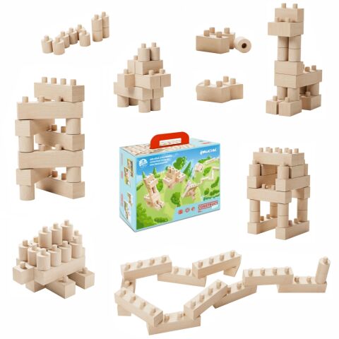 Walachia Construct einfaches Holz-Faltset 46 Teile