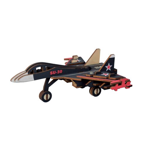 Woodcraft Hölzernes 3D Puzzle Kampfflugzeug SU30
