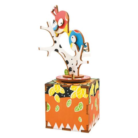 RoboTime 3D-Puzzle Spieluhr aus Holz Singende Vögel