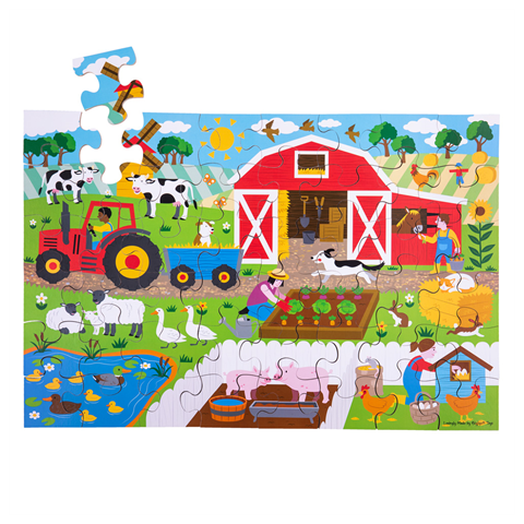 Bigjigs Toys Bodenpuzzle Bauernhof 48 Teile