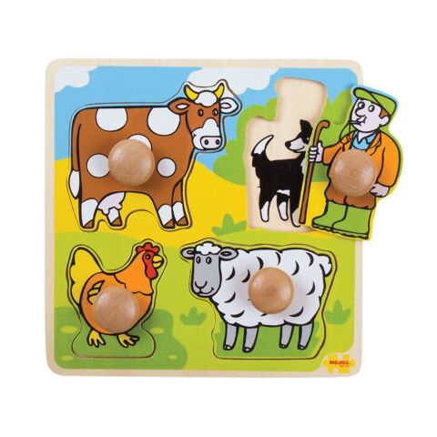 Bigjigs Toys Embeddable Lernpuzzle Bauernhof