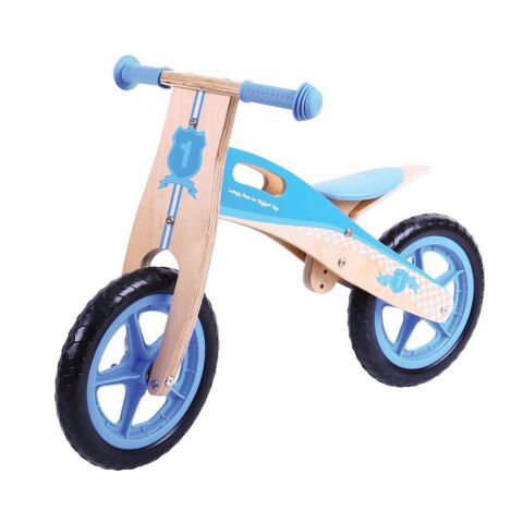 Bigjigs Toys Blaue hölzerne Babywippe