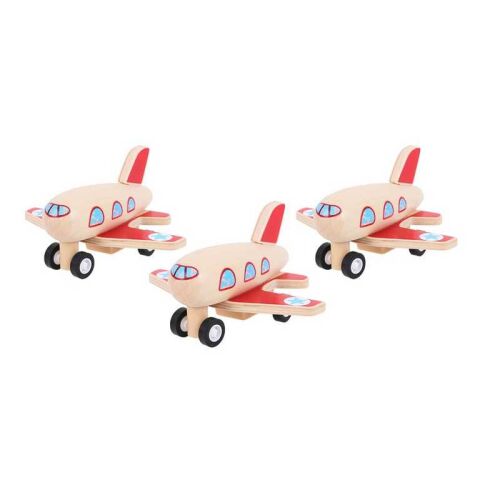Bigjigs Toys Hölzernes Aufziehflugzeug 1 Stück