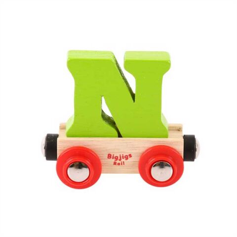 Bigjigs Rail Wagon Holzschienenbahn - Buchstabe N