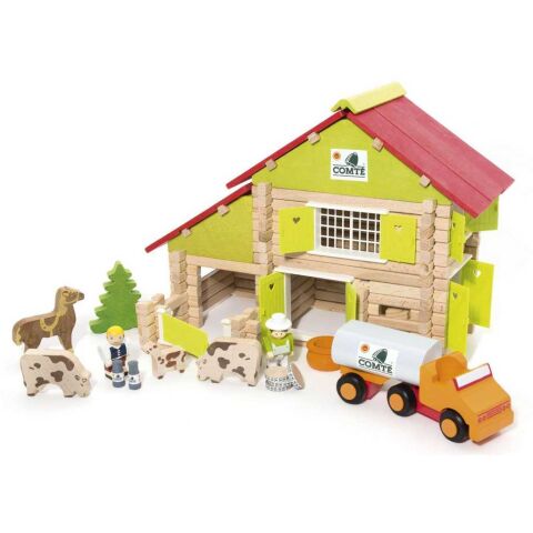 Jeujura 180 Stück Holz Baukasten Big Farm