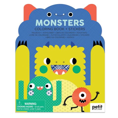 Petit Collage Färbung mit Aufklebern Monster
