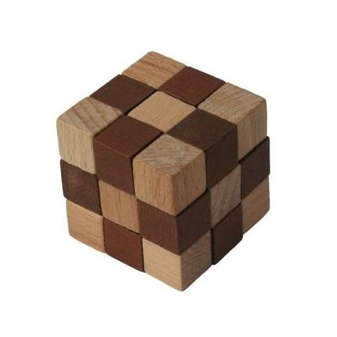 Faltwürfel, braun - aus Holz