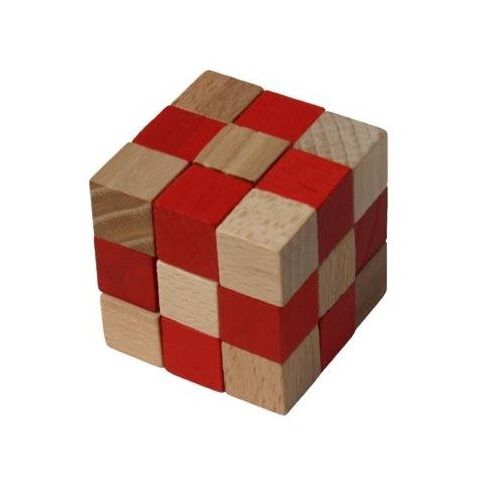 Faltwürfel, rot - aus Holz