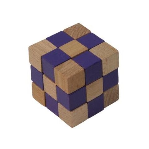 Faltwürfel, lila - aus Holz