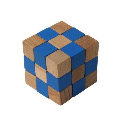 Faltwürfel, blau - aus Holz
